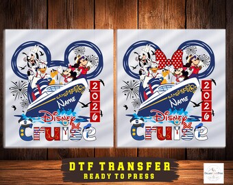 Disney Cruise 2026 DTF Prints Heat Transfer, Family Vacation 2026 Ready To Press, Mickey Minnie Dtf Transfers, Disney Cruise Dtf Transfers