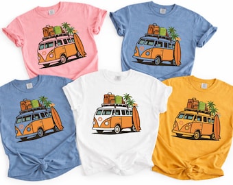 Summer Vibes Beach Shirt - Comfort Colors Holiday T-Shirt - Girls Trip Travel Family Matching Tee