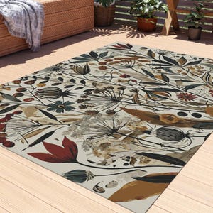 Whimsical Botanical Outdoor Rug. Featuring an Intricate, Lively Design ...