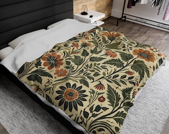 Cottagecore - Set di biancheria da letto matrimoniale in cotone stile vintage, 3 pezzi, con stampa floreale verde, set di biancheria da letto con 2 federe con fiocco