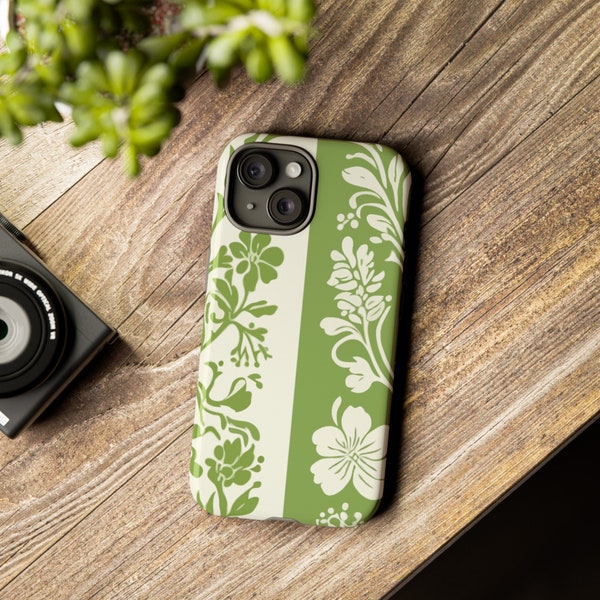 Lime Blossom Phone Case. The vibrant and fresh lime green and chinoiserie floral design is both bold and elegant. Many phone models.