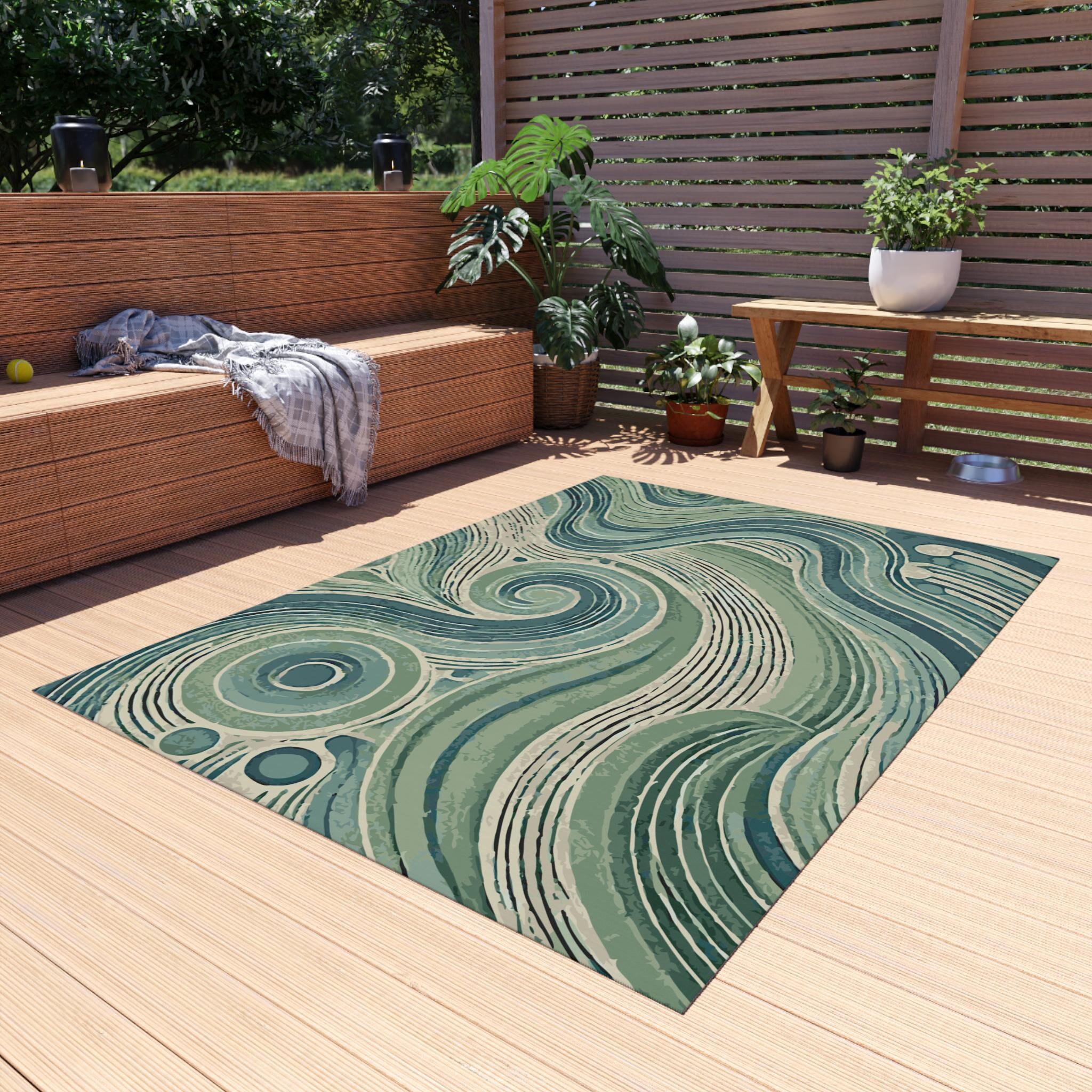 Ripples and Waves Outdoor Rug. Featuring Organic, Swirling