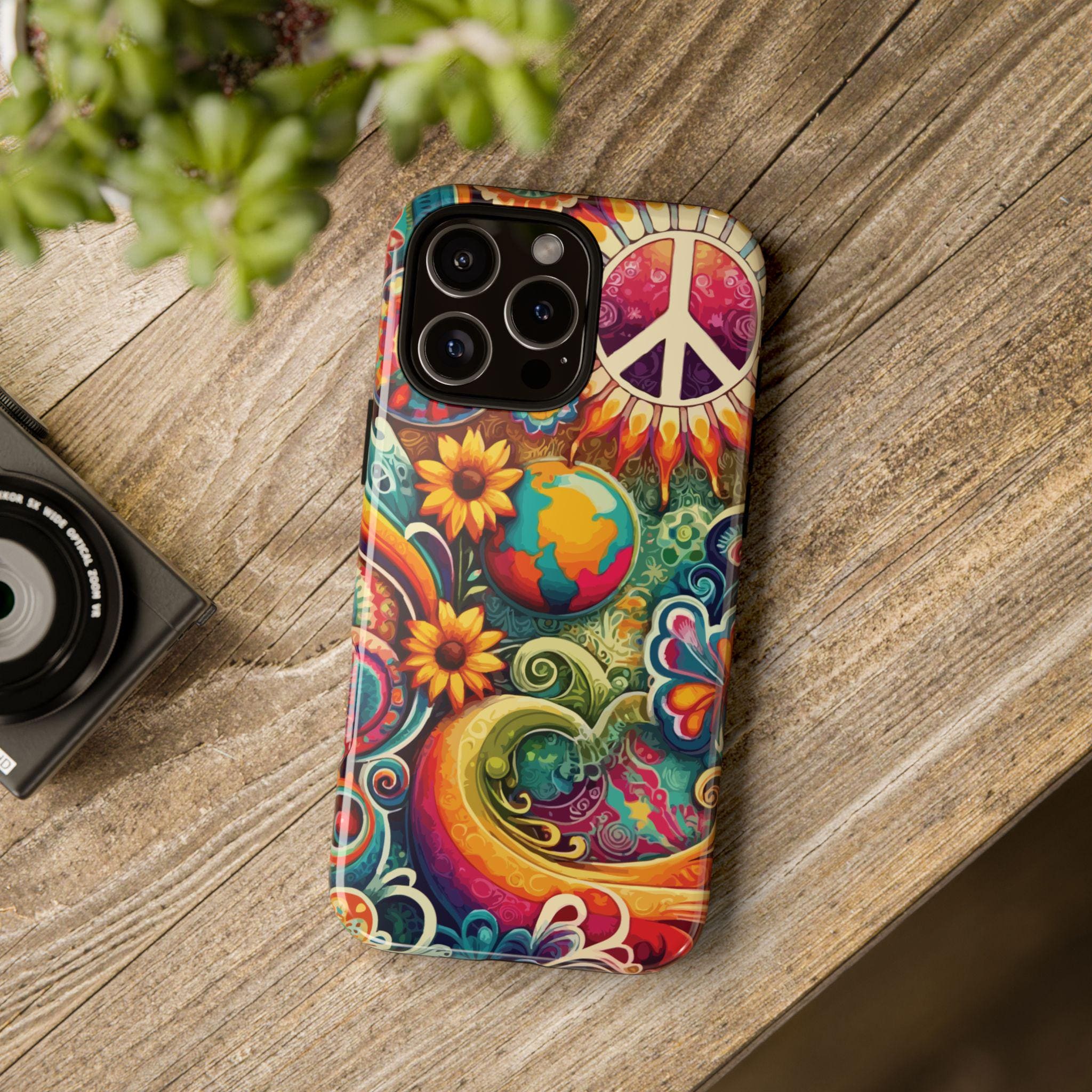 Groovy Vibes Phone Case. Many phone models. Brightly colored phone case, psychedelic pattern. Unleash you inner hippie. For Boho lovers.