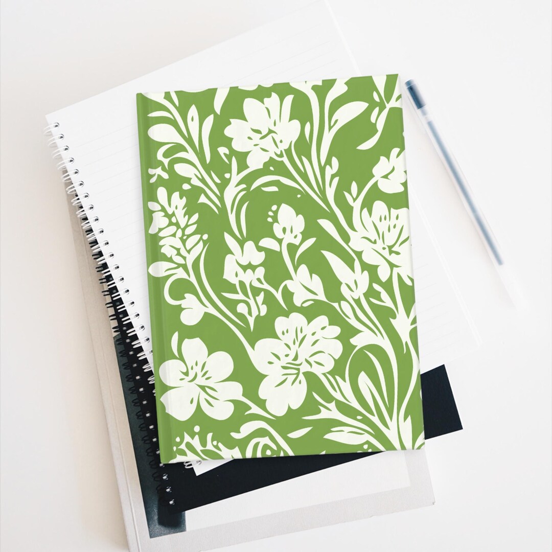 Lime Botanical Journal. Featuring an Elegant Botanical Motif in Vibrant ...