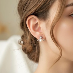 Westwood Style Freshwater Pearl Earrings, Edgy Pearl Drop Earrings, Statement Jewelry, Gift for Her