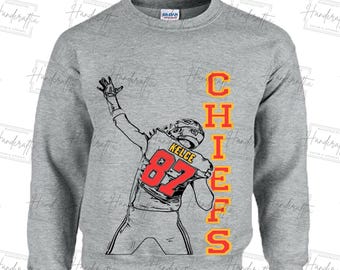 Travis Kelce Kansas City Chiefs Oversized Figure Crew Neck Sweatshirt