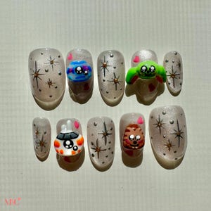 Galaxy Nail Set | Space Nails | Star Nails | Rebel Nails | Chibi Nails | Press Ons | Press On Nails | Glue On Nails | Fake Nails | Nail Tips
