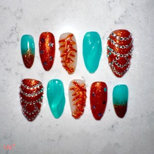 Showgirl Nail Set | TS Nails | TLOAS Nails | Fake Nails | Press On Nails | Reusable Nails | Glue On Nails | Nail Tips | Nail Set
