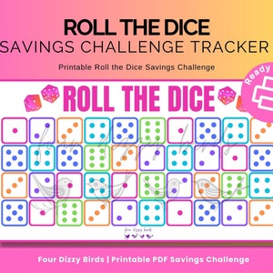 Roll the Dice Savings Challenge: A6 Printable PDF