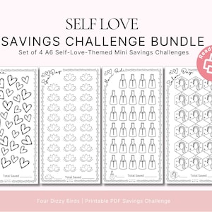 Self Love Savings Challenge: A6 Tracker Bundle (PDF)