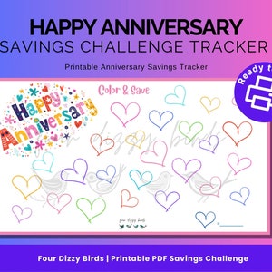 Anniversary Savings Challenge: A6 Printable Tracker (PDF)