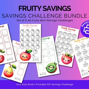 FRUITY Savings Challenge Printable PDF Bundle | A6 Printable Challenge | Cash Saving Challenge | Cash Stuffing | Ready to Print | Budget