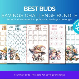 BEST BUDS Savings Challenge Bundle Printable PDF | A6 Printable Challenge | Cash Saving Challenge | Cash Stuffing | Ready to Print | Budget