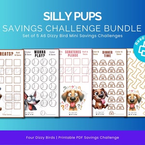 Silly Pups Savings Challenge: A6 Printable Bundle (PDF)