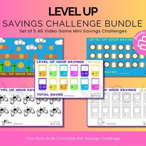 A6 Video Game Savings Challenge Bundle (Printable PDF)