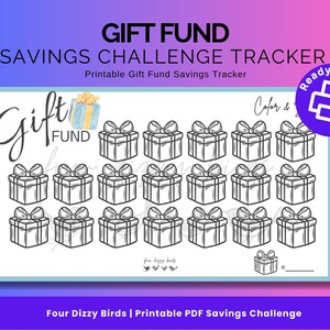 GIFT FUND Savings Challenge Printable PDF | A6 Printable Challenge | Cash Saving Challenge | Cash Stuffing | Ready to Print | Budget