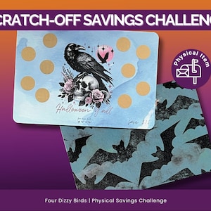 Desafío de ahorros para raspar de HALLOWEEN / 5 estilos para elegir / Laminado / Apto para sobres A5