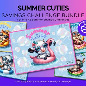 Summer Cuties Savings Challenge: A5 Printable PDF Bundle