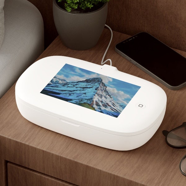 Conquer Germs and Charge in Style: Mountain View UV Phone Sanitizer & Wireless Charger