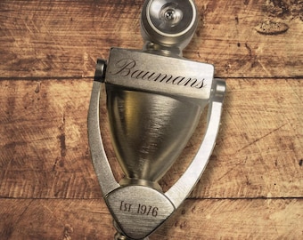 Personalized Door Knocker with Peephole: Engraved Name & Date