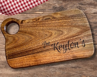 Personalized Acacia Wood Cutting Board – Engraved Charcuterie Board