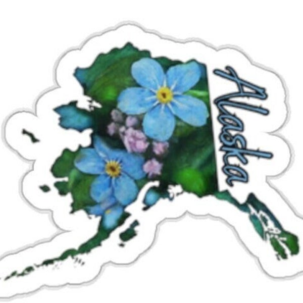 Alaska State Flower Kiss-Cut Sticker Fifty States Collection