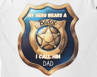 Mijn held draagt een badge, ik noem hem papa baby baby rib bodysuit