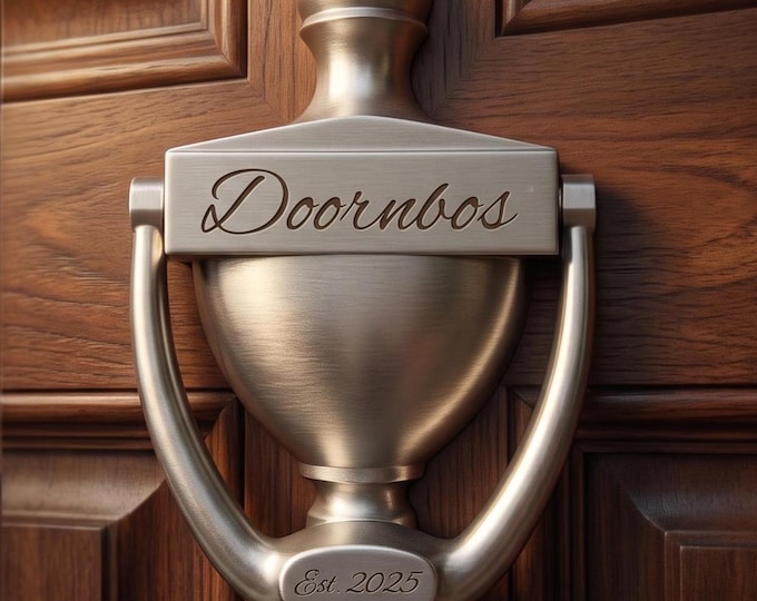 Featured listing image: Personalized Door Knocker: Laser Engraved Name & Est. Date, Housewarming Gift