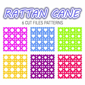 6 Rattan Cane Seamless Patterns, Rattan SVG, Rattan Bundle Svg, Rattan Pattern svg, svg bundle, glowforge svg, laser cut file, seamless svg