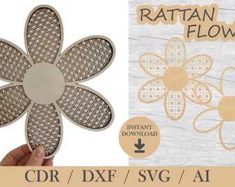 Rattan FLOWER, Rattan SVG, Rattan Bundle Svg, Rattan Pattern svg, svg bundle, glowforge svg, laser cut file, seamless svg