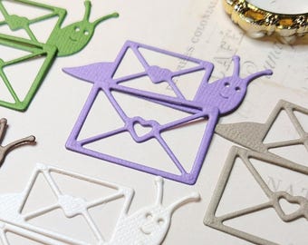 Découpes faites main en courrier postal : scrapbooking et journalisation, ensemble de 16 pièces