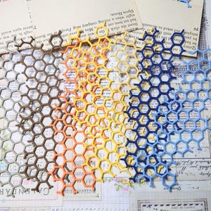 Découpes en nid d'abeille - Lot de 7 - Fabrication de cartes - Journalisation indésirable - Scrapbooking - Style vintage - Fait maison - Journalisation créative - Bohème