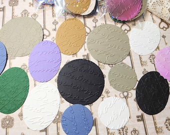 Embossed Paper Die Cuts: Circle & Oval Grab Bag - Scrapbooking
