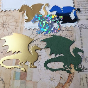 Die cut Drachen - 5er Set - Scrapbooking - Kartenherstellung - Kreatives Journaling - Junk-Journaling - Handgefertigte die cuts