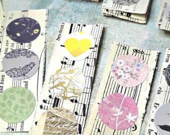 Paper Circle Swatches - Vintage Musical Notes - Cardstock Circles - Scrapbooking - No Waste Approach