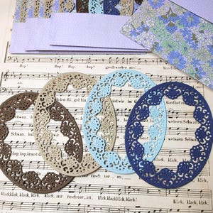 Cadres prédécoupés lacés - Lot de 4 pièces - Découpes faites main - Scrapbooking - Fabrication de cartes - Journalisation de courrier indésirable - Découpes délicates - Planification