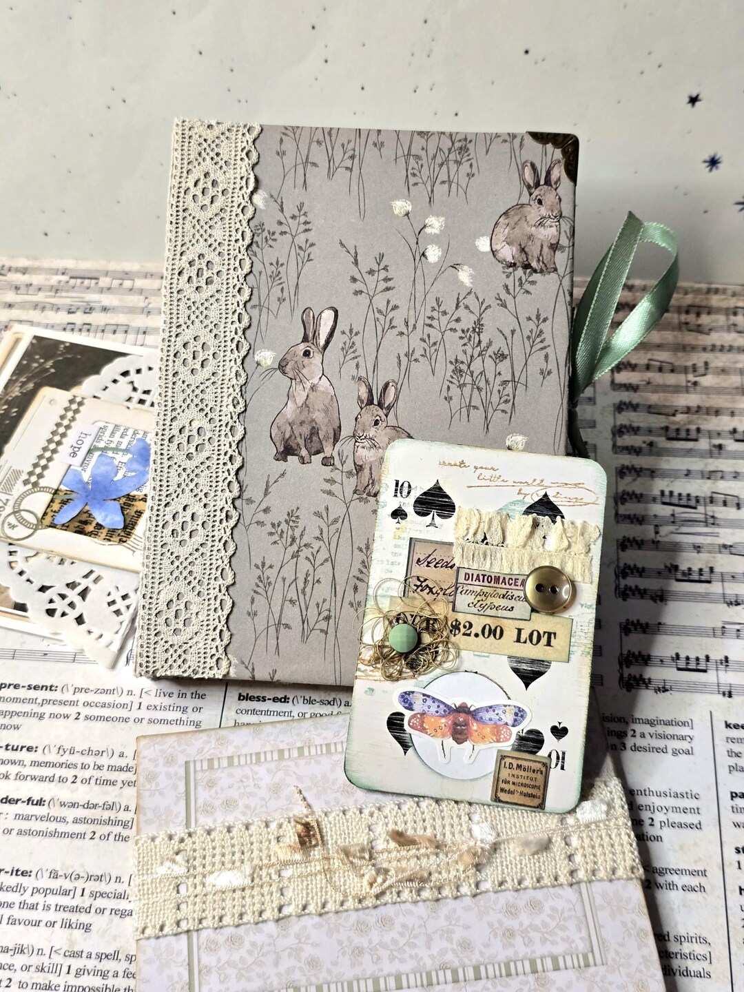 Handmade Junk Journal Bundle: Grimoire, Shabby Chic, Pockets, Hardcover ...