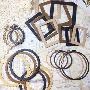 Frénésie de cadres ! - Cadres prédécoupés - Lot de 24 pièces - Découpes faites main - Scrapbooking - Fabrication de cartes - Journalisation de courrier indésirable
