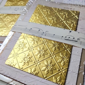 Papiers gaufrés - Lot de 8 - Scrapbooking - Fabrication de cartes - Journal créatif - Journal indésirable - Relief métallique - Papier brillant