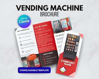 Vending Machine Business Brochure Template: Customizable Canva Flyer (Digital Download)
