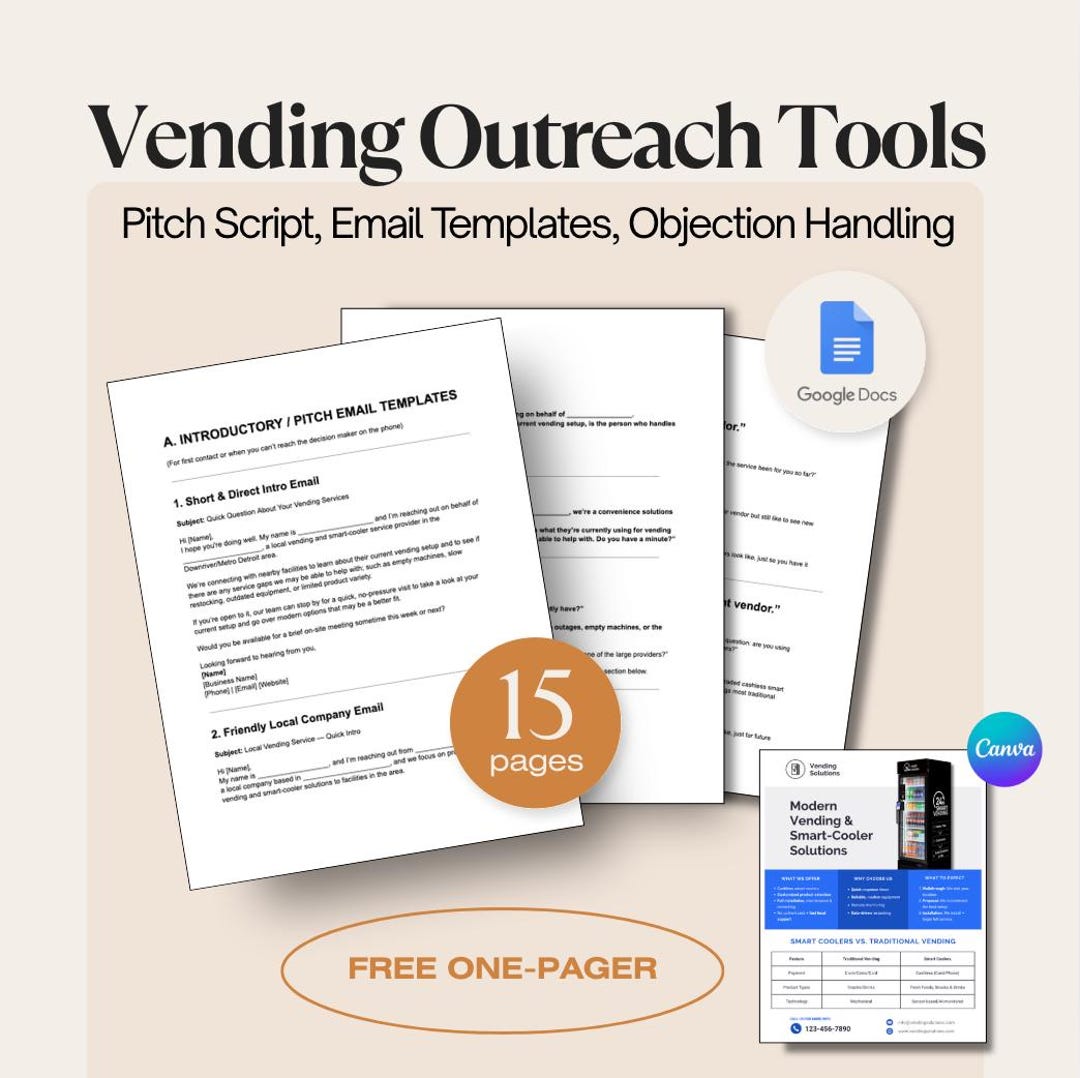 Vending Business Outreach Bundle | Pitch Scripts & Email Templates (PDF ...