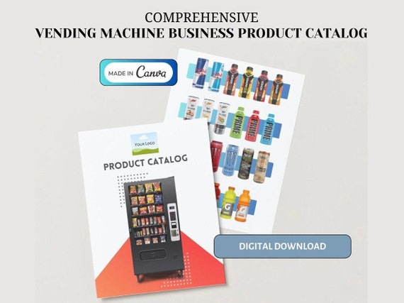 Vending Machine Product Catalog Template: Customizable Canva Design (Digital Download)