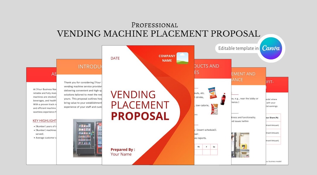 Vending Machine Placement Proposal Template: Editable Business Pitch ...