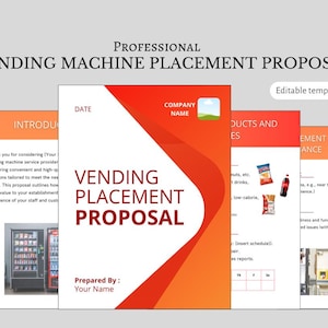 Anpassbare Verkaufsautomaten-Platzierungsvorschlag-Vorlage für Business-Pitches | Bearbeitbares PDF | Automaten Geschäft | Geschäftsvorschlag