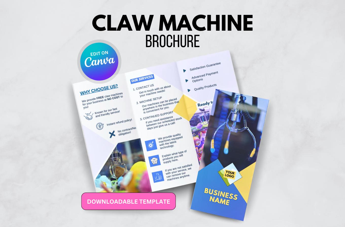 Machine Brochure Sample Claw Machine Business Brochure Template: Customizable Canva Design (PDF ...