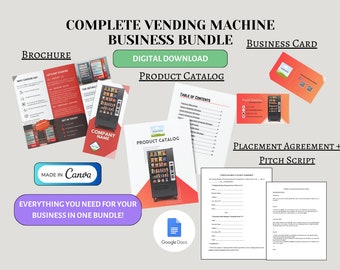 Vending Machine Business Bundle: Brochure, Catalog, Pitch Script (Digital Download)
