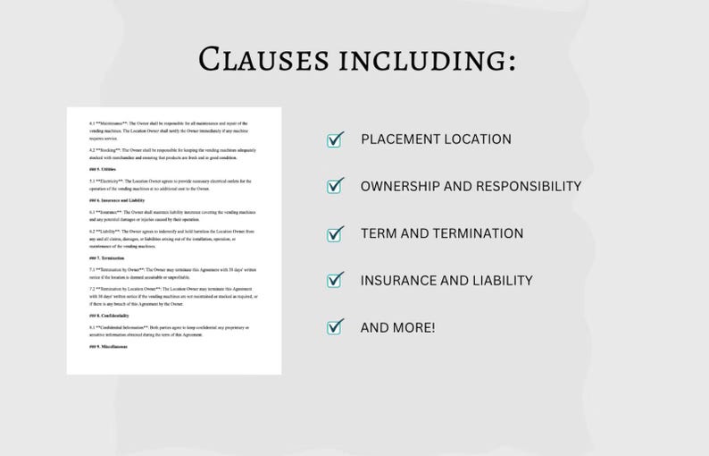 Claw Machine Placement Contract Template: Editable Business Agreement ...