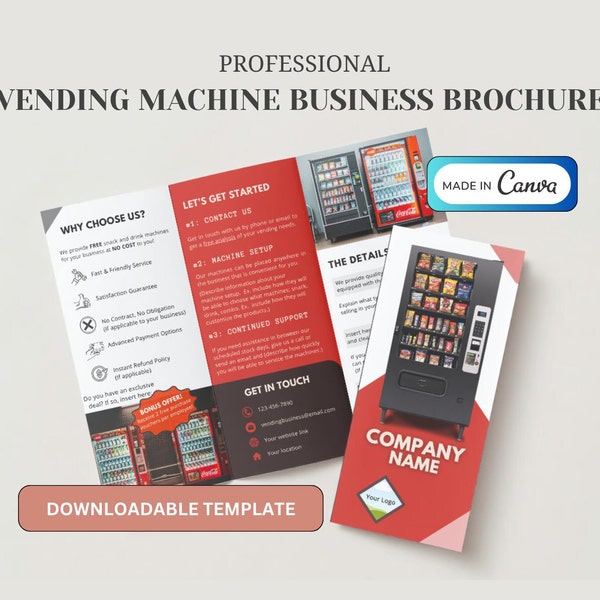 Customizable Vending Machine Business Brochure | Editable Template | Vending Machine Business Flyer | Vending Business Advertisement | Canva