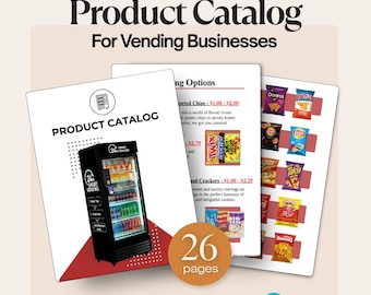 Vending Machine Product Catalog Template | Editable Canva Design (Digital Download)
