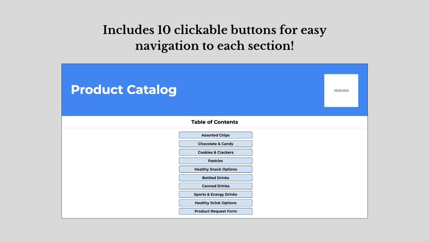 Interactive Vending Product Catalog Template: Google Sheets (digital ...